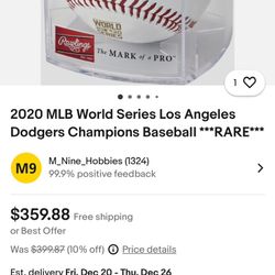 2020 Los Angeles Dodgers World Series Baseball Collectible