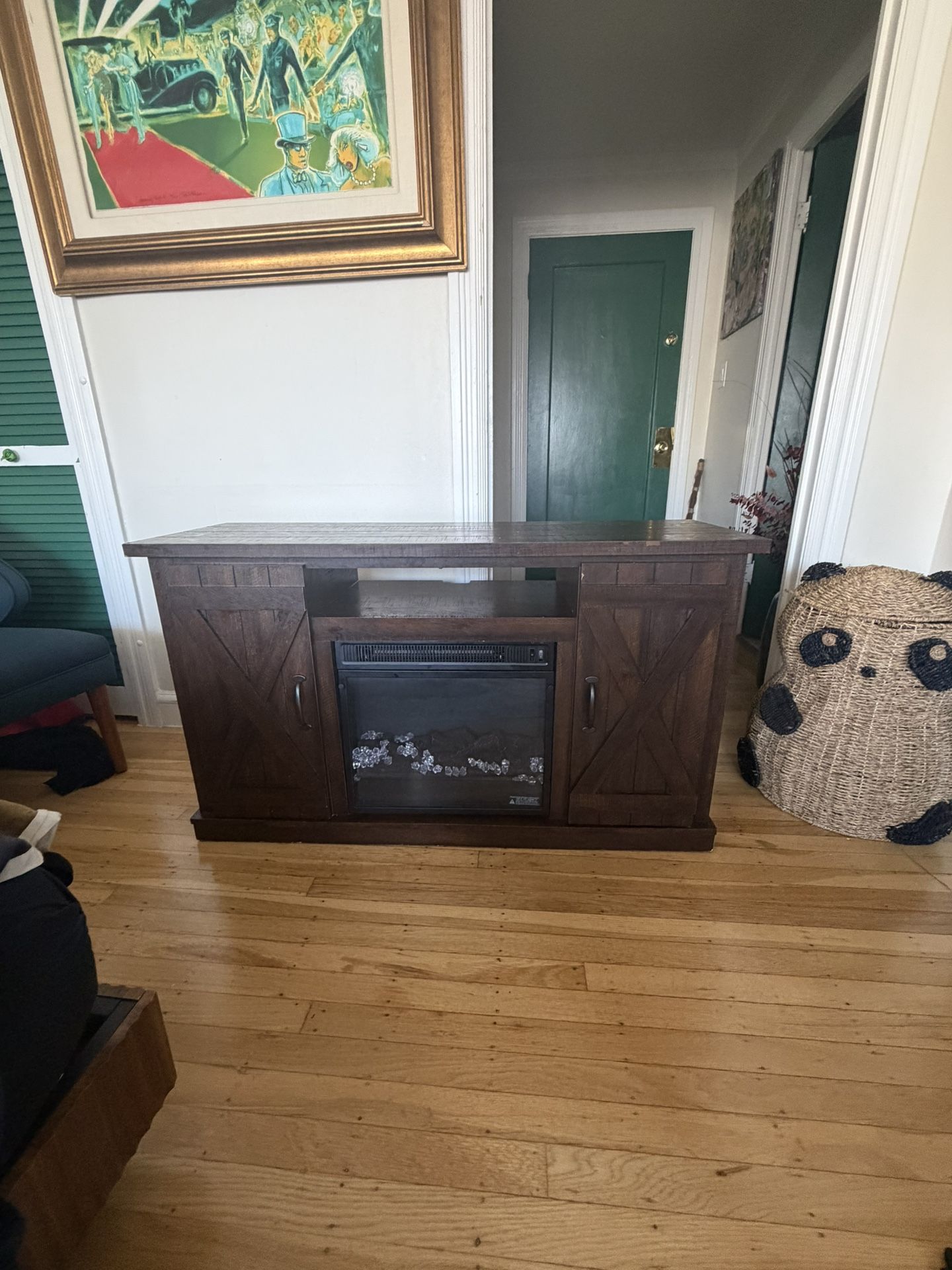 Electric Fireplace With Storage Space