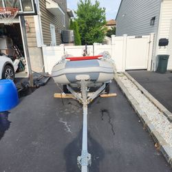 Four Person Fiberglass Dinghy With 15hp Outboard 