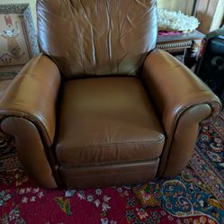 Leather recliner chair - Brown