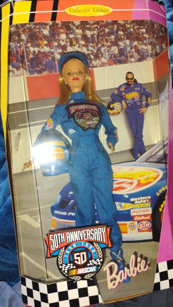 $70 OBO NASCAR 50th Anniversary Barbie! Hot wheels Edition 