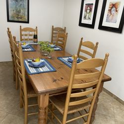 Dining Room Set - Table, Six Chairs And Buffet 