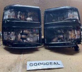 #OH52 *Misshing Tab* Fit 14-15 Chevy Silverado 1500 Oe Style Black Housing Clear Corner Headlight Light Lamp