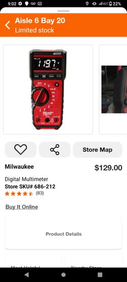 Milwaukee digital multimeter with LO-Z  and a Milwaukee jam free step drill bit #4