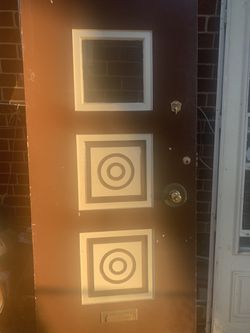 Front door with door knob
