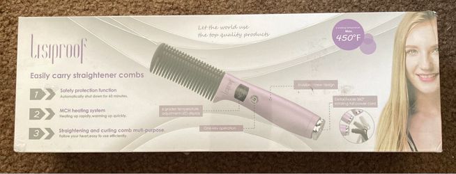 Easy carry straightener combs,Oblate comb, Multi-purpose curling & straightening, Hair styling with LCD & Temperature Adjustment function, Including g