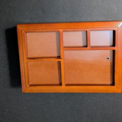 San Francisco Cherry Wood Multi Frame Photo Music Jewelry Box 8 x 5 x 2