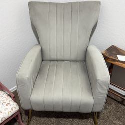 Gray Velour Chair 