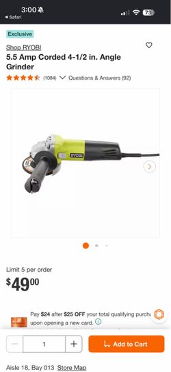 5.5 Amp Corded 4-1/2 in. Angle Grinder
