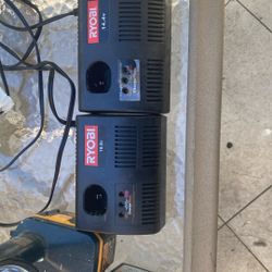 Ryobi Chargers , Batteries, Flashlight,clip ( All As parts)