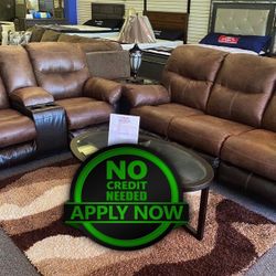 Financing & Delivery Available: Brand New Brown Reclining Sofa & Loveseat 