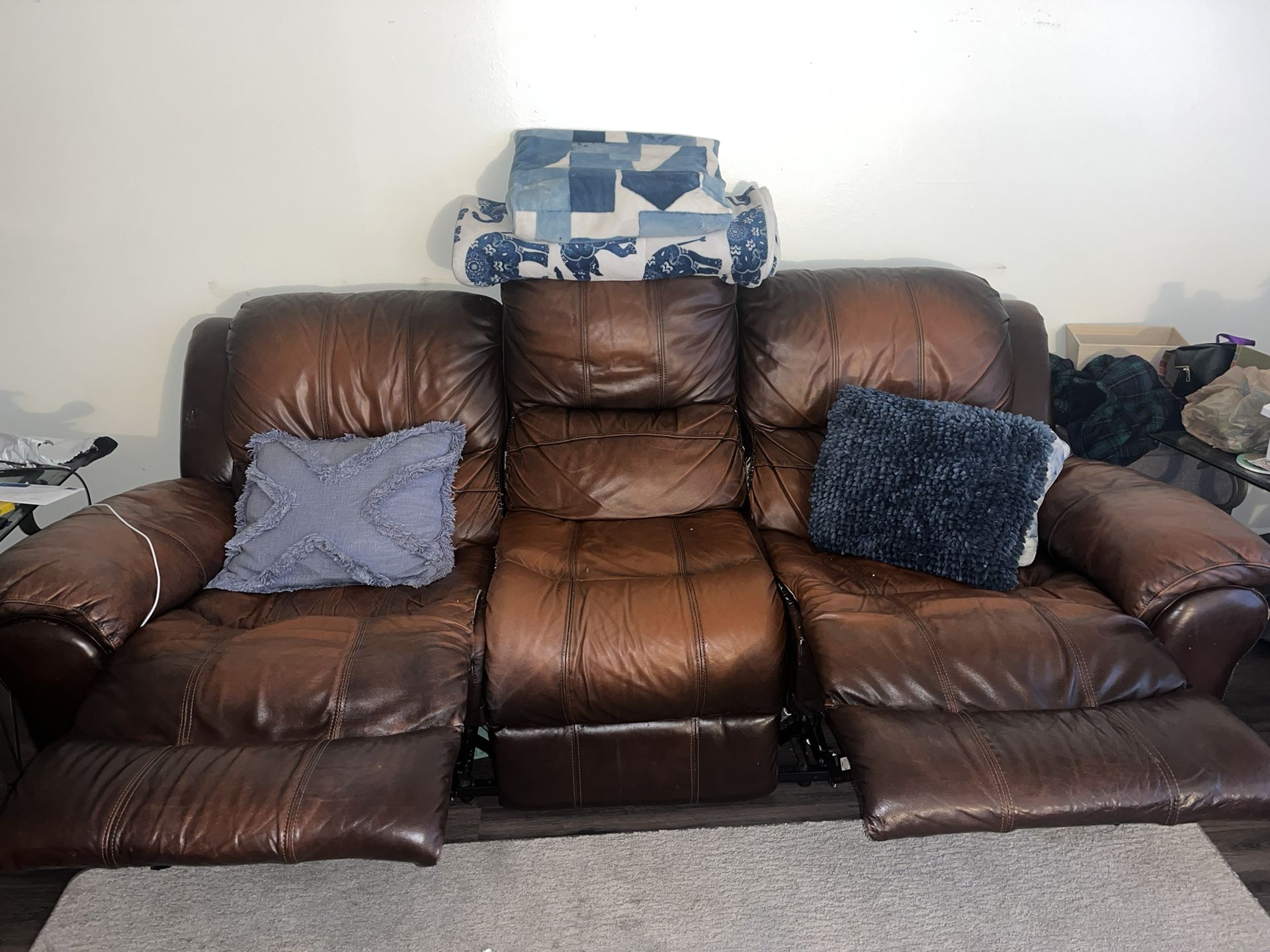 Reclining Couch And Matching Loveseat 