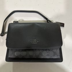 Coach Klare Crossbody Bag In Signature Canvas gunmetal charcoal black chain