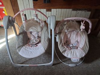 Matching girl swing and bouncer