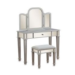 2-Piece Makeup Vanity Set with Adjustable Mirror
