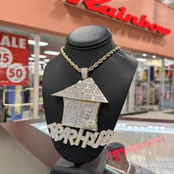 Jumbo Size TrapHouse Pendant with 14k Stainless Steel Rope Chain available at very affordable price