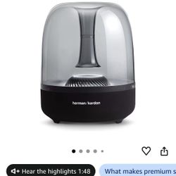 Harman Kardon Aura Studio 3 - Elegant, BT Wireless Speaker with Premium Design and Ambient Lighting- Black