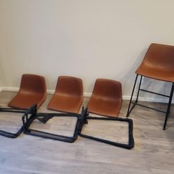 4 Brown Barstools_Seat(H26")_Brand New Unassembled