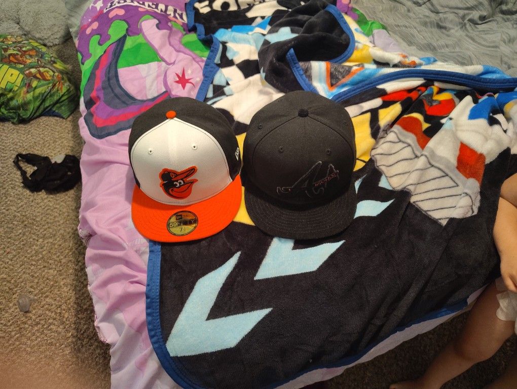 Brand New Fitted Hats 7- 1/2 And 7 - 5/8