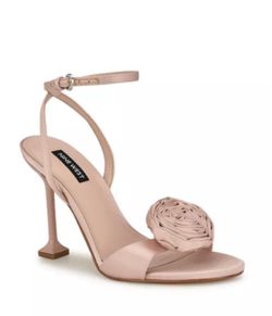 Nine West Neve Light Pink Rose Strappy Ankle Dress Sandals US Women Size 9.5