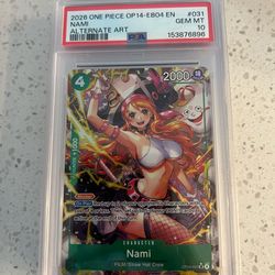 One Piece “Nami Alternate Art” Op14-EB04 “PSA10”