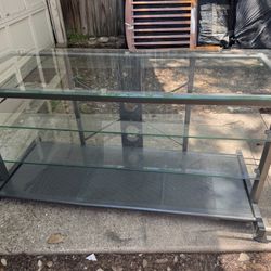 Glass 3 Level Tv Stand 52” Wide 22” Deep 25” Tall