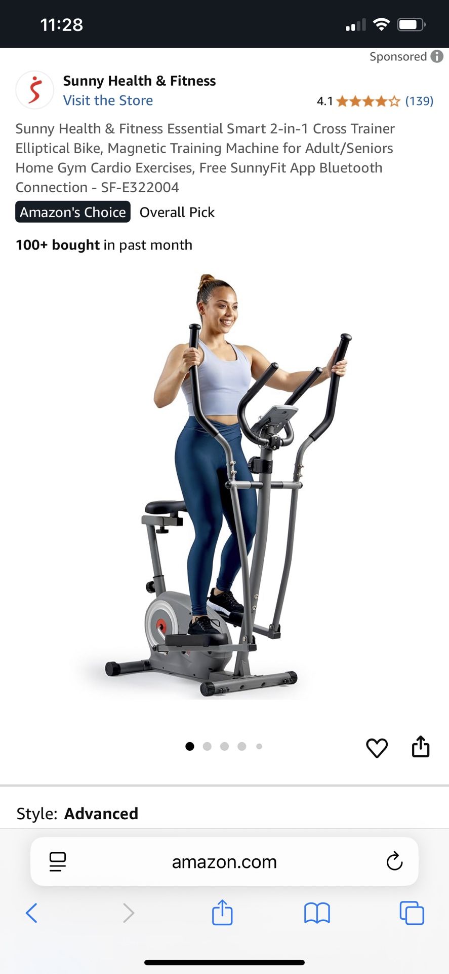Smart 2-in-1 Cross Trainer Elliptical Bike
