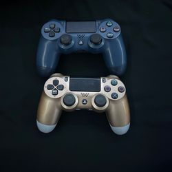 Gold And Blue Ps4 Controller 