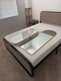 Queen size bed frame and mattress