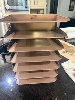 Rare Vintage 7-Tier Industrial Metal Desk Organizer / Paper Sorter