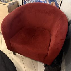 Red Armchair (Includes Two Pillows Of Same Color)
