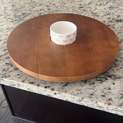 Serving Tray with Center Bowl Holder