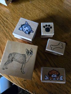 Pet-Themed Rubber Stamp Set of 5