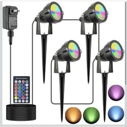 Luces de Navidad RGB para exteriores de 20 W con temporizador, luces de paisaje de Halloween, IP65, impermeable, cambio de color metálico para jardín 