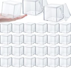 Yulejo Clear Acrylic Box with Lid Plastic Square Cube Display for Storage 