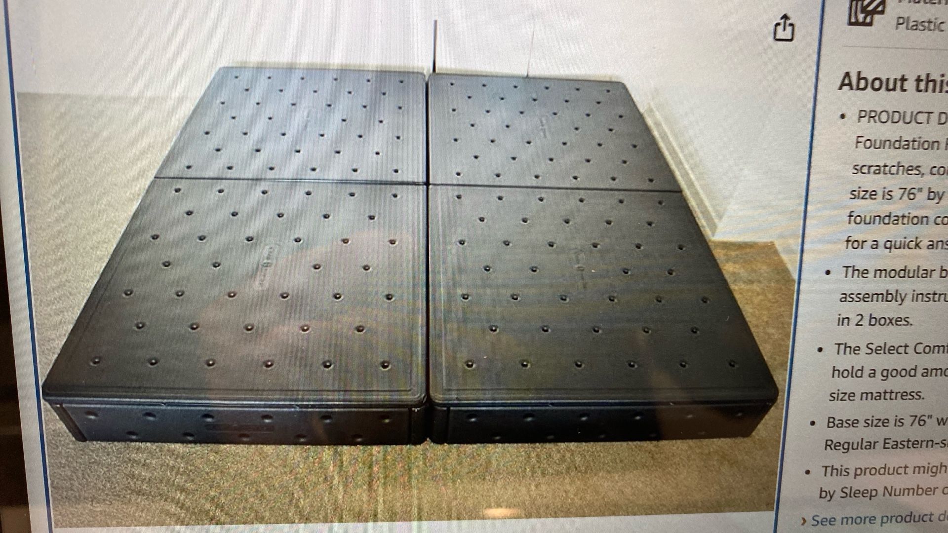 SLEEP NUMBER King Size Modular Platform Box Spring Foundation