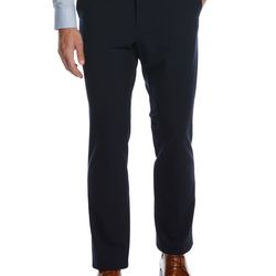 Perry Ellis Textured Slim Fit Casual Trouser Pants Navy Size 36x32 Slim Stretch