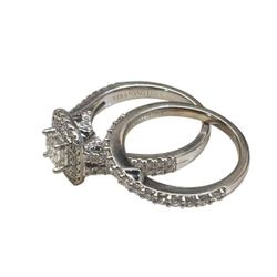 Vera Wang Love Collection 14K White Gold Princess Cut Diamond Ring size 8.5