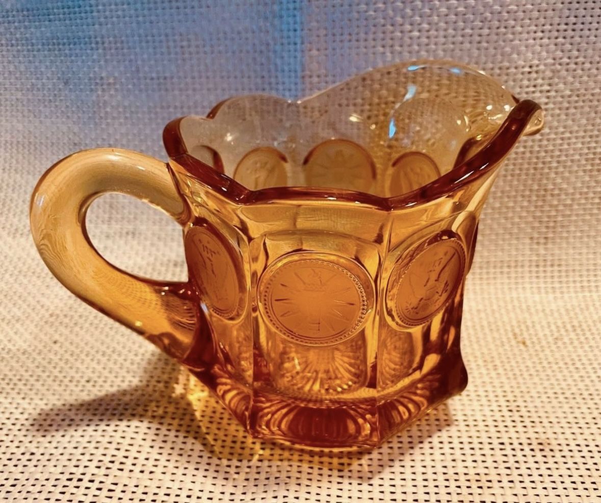 Vintage Fostoria Amber Glass Creamer.