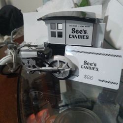 Sees,collectable, Cart,with Mortorcycle Side Kick,plus A,$25,gift Card,for The Yummy Candy