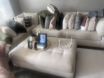 Sectional, Ottoman And Chair For Sale! Never Sat On Just Needs To be Cleaned From Dust In Great Condition