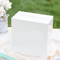 White Acrylic Card Box With Slot