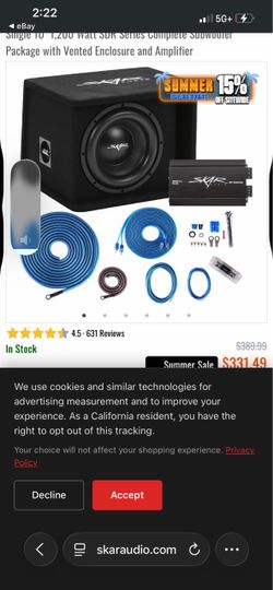 Kicker cax400.1 amplifier and sub