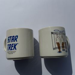 Set Of 2 Vintage Star Trek "Beam Me Up" Collector Cup / Mug 1989