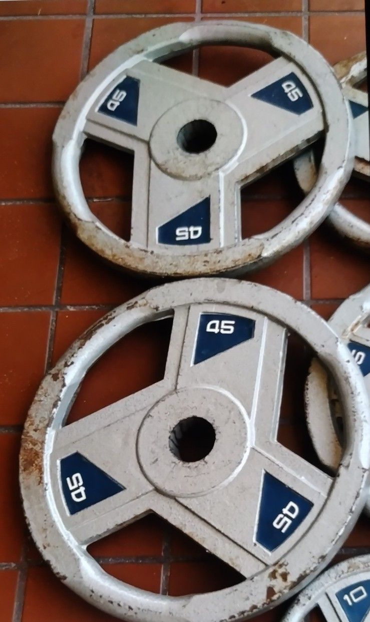 PAIR OF 45 LB. OLYMPIC EASY GRIP PLATES