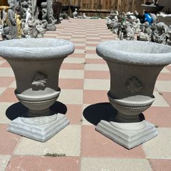 New Flower Pots Made Out Of Cement Perfect Gift 