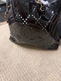 CHANNEL HANDBAG. BLACK PATTON  GENUINE !!!!