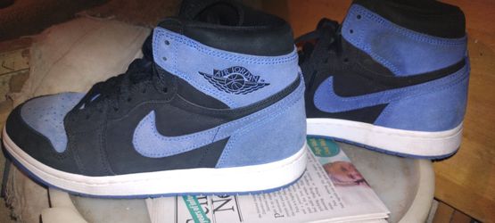 Nike Men's Air Jordan 1 High Shoes Size 9 - Black / Royal Blue / White