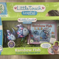 NEW Little Touch LeapPad w/  Rainbow Fish Story Book & Finger Puppet 