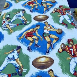 Vintage Boys Sports Theme Twin Bed Spreads Fabric